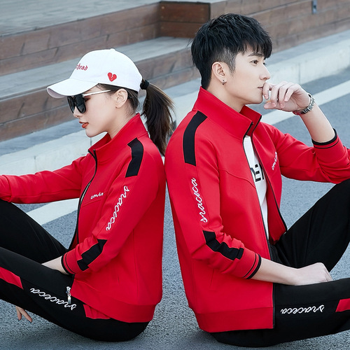 Spring and Autumn Leisure Sports Set for Women 2024 Autumn New Loose Men's Sports Top Couple Sweatshirt Set Trendy