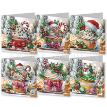 跨境6PSC手工钻石画圣诞主题贺卡节日派对贺卡代表美好祝愿