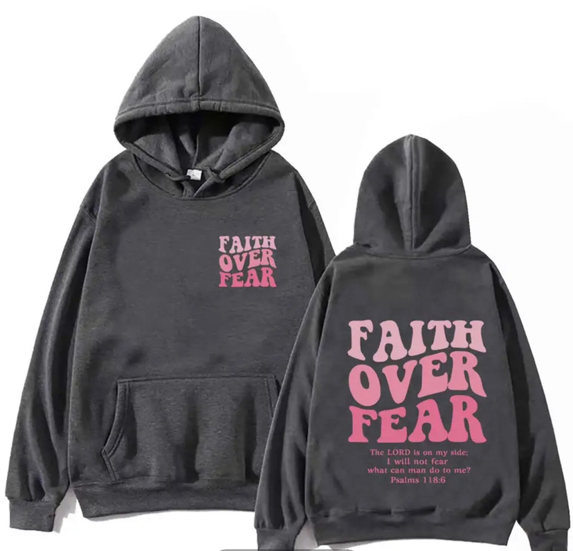 Comercio exterior Amazon AliExpress 2025 nuevo suéter de mujer, suéter suelto de manga larga Faith Over con capucha
