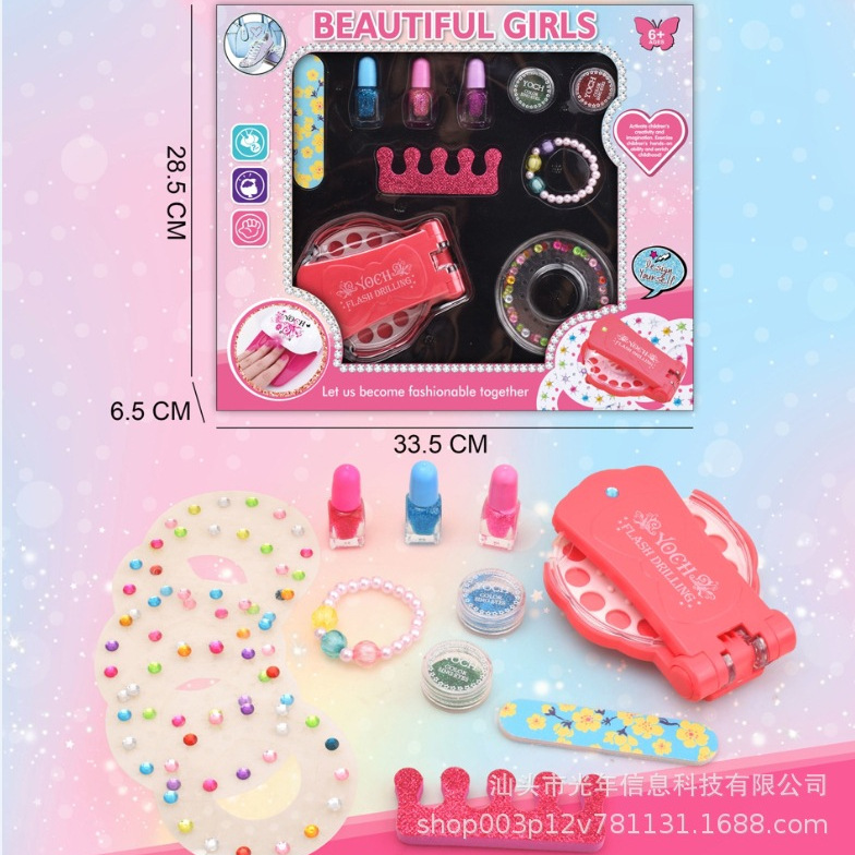 Juguetes de maquillaje transfronterizos perforación de clavo juguetes para chicas juguetes caseros juguetes de perforación de cabello juguetes automáticos image 3