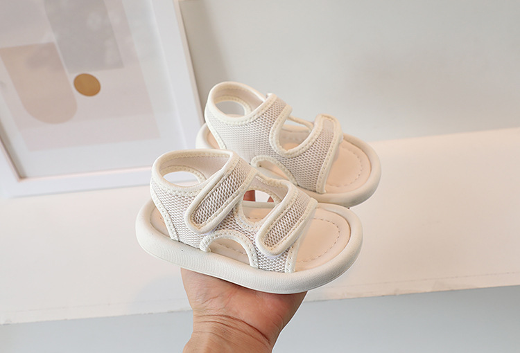 Chaussures d'été en tissu coréen pour enfants, sandales à Velcro respirantes à la mode pour bébés hommes et femmes, plage_voghion.com