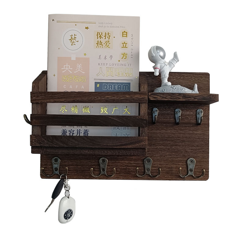 Amazon sala de estar colgante de madera pared colgante de pared estante de almacenamiento colgante de llaves de puerta de entrada marco de madera
