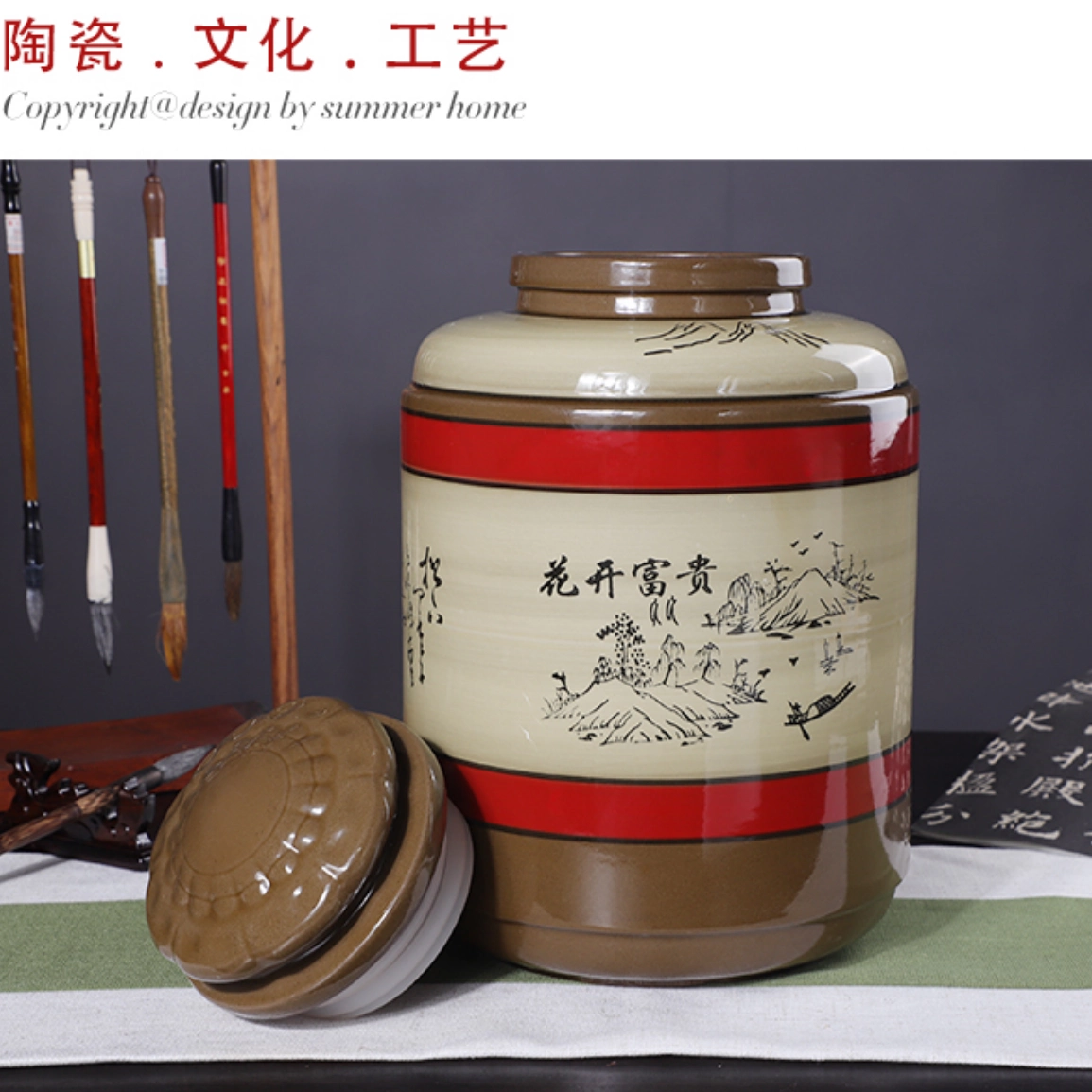 ✅ Сычуаньская глиняная винная банка, герметичная керамическая винная банка 20/30/50/ 50kg винная банка, замоченная бутылка лекарственного вина, горшок для уксуса, домашний