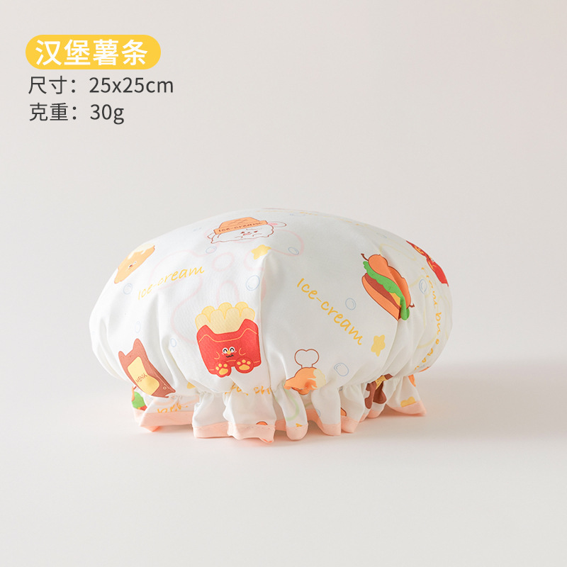 双层浴帽女防水洗澡家用防油烟头套女童干发膜专用沐浴帽2025新款|undefined