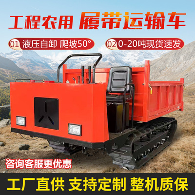 [全地形小型工程毛竹搬运自卸车爬坡王3吨5吨爬山虎履带式运输车]