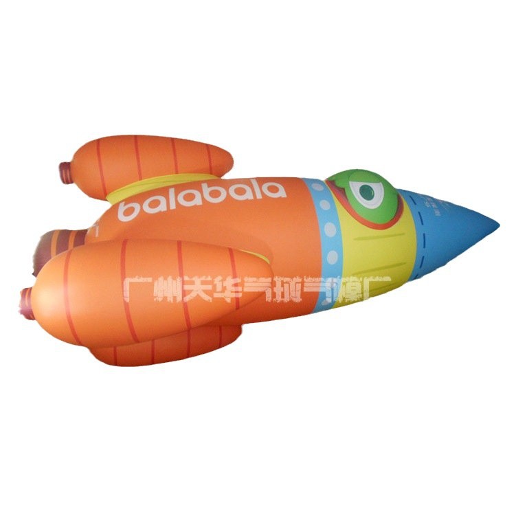 Los fabricantes de modelos inflables suministran globo de aire en forma de cohete de PVC globo de aire libre publicidad de elevación-off en forma especial globo