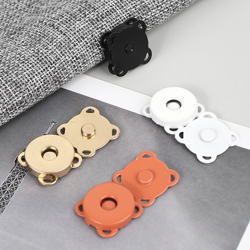Hibiscus Magnetic Fastener Iron Magnet Buttons Invisible Mother-and-Father Magnet Buttons Hand-Stitched Overcoat
