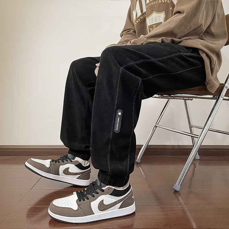 Men's Casual Pants 2022 New Autumn Loose Trendy Pants Cropped Sweat Pants