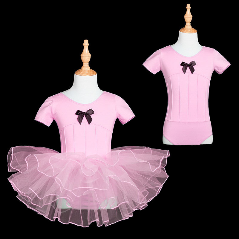 子供用ダンス服、夏用半袖中国舞踊ボディダンス練習服、女の子用ワンピースチュチュスカート、芸術学校|undefined