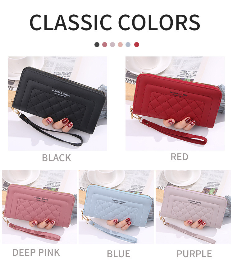 103g Weight pu Lining Material Side Zipper Closure Type Long Wallets Bags Type 1 Piece Quantity Holiday, Banquet, Selfie Occasion pu Material Contrast Binding Function Solid Color Pattern All Seasons Season Women's Gender Sweet Style Square Shape Women's Solid Color Pu Side Zipper Wallets 6