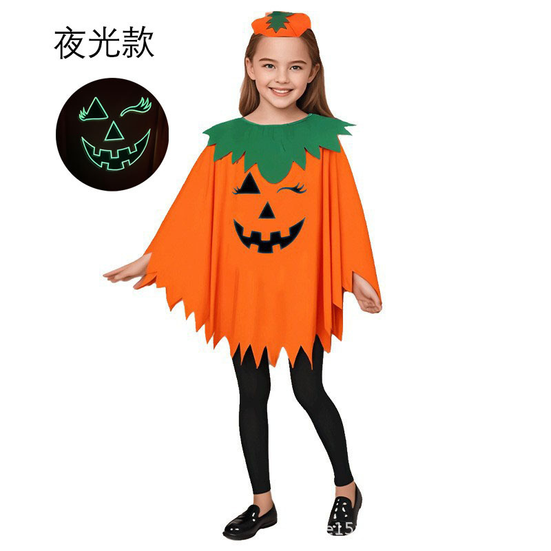 ハロウィンカボチャコスチューム子供用発光大人のコスプレcosヘッドバンドキャンディーバッグカボチャマントマント|undefined