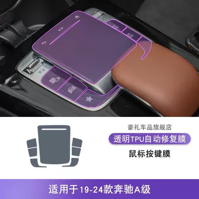 Car interior film – transparent TPU film - 19-24-mercedes-benz-a-class-mouse-button-film-tpu