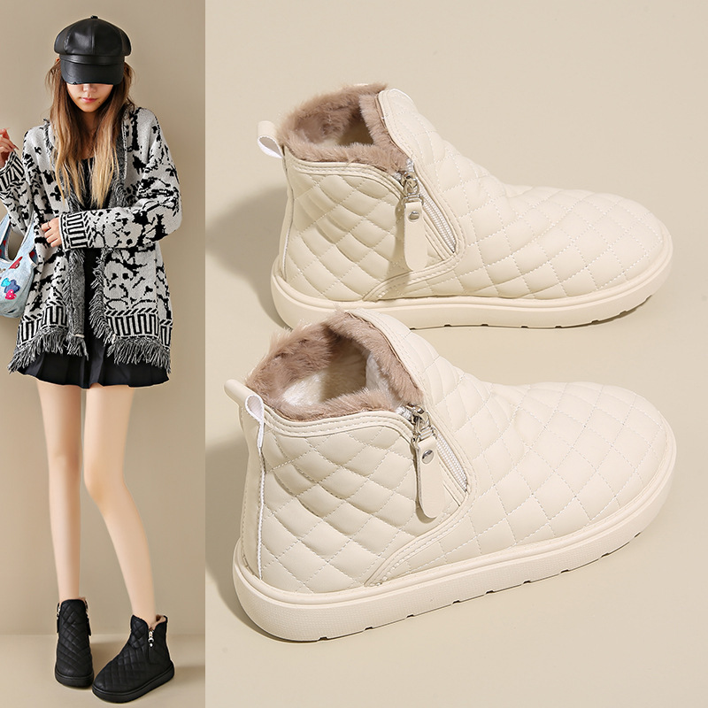 Maternity Shoes Winter New Waterproof Cotton Shoes for Women Fleece-Lined Thickeneded High-Top Women's Shoes One-Leg Soft-Soled Anti-Ski Boots
