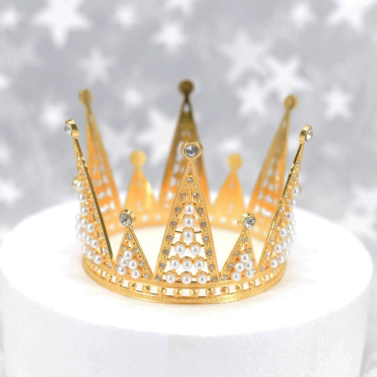 Cross-border hollow birthday cake crown headdress love ornaments birthday flowers decoration accessories DIY crown factory