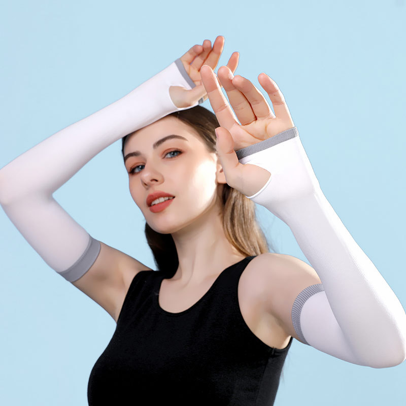 Summer Sun Protection Ice Sleeve Women Ice Silk Sleeve Cover Arm Guard Arm Sleeve Thin Model Cycling Driving Fashion Ice Silk Glove