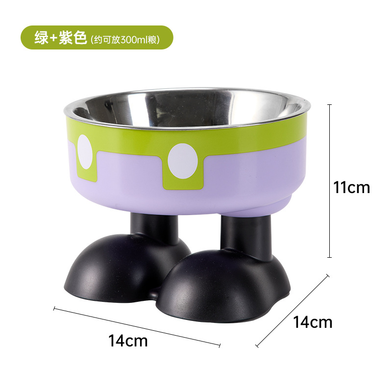 Tazón de acero inoxidable para mascotas antideslizante de gran capacidad para perros para gatos Tazón de pie alto para proteger el cuello Tazón de mascotas al por mayor