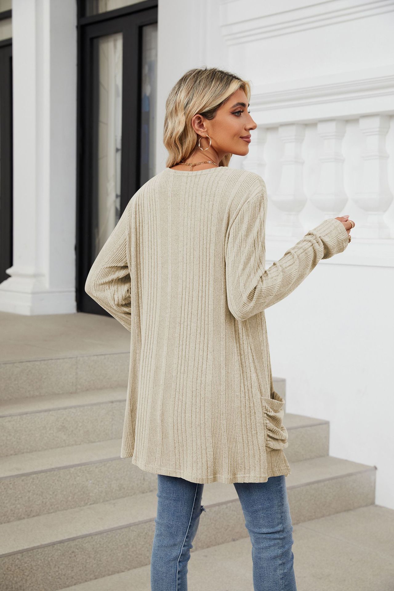 490g Weight Long Sleeve Sleeve Length Placket Placket Type Regular Sleeve Sleeve Type Nylon, Spandex, Polyester Fabric Type Long Top Length Cardigan Tops Type Holiday, Daily Occasion Collarless Neckline Regular Fit Fit Type Solid Color Pattern Winter, Autumn Season Women's Gender Casual, Elegant Style Wholesale Women's Casual Elegant Solid Color Long Sleeve Sweaters & Cardigans 11
