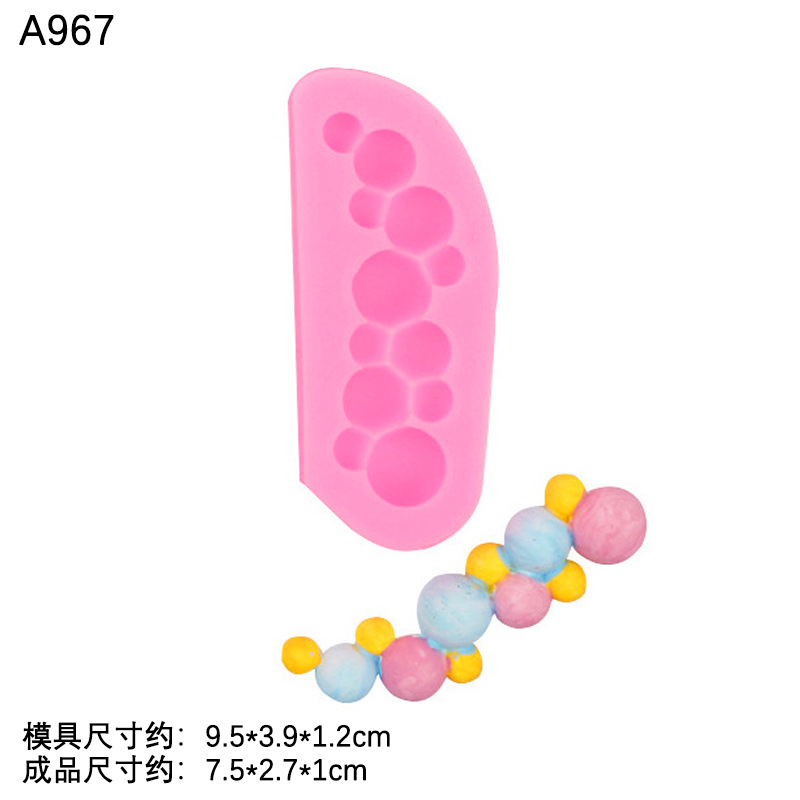 Mini semicírculo bola burbuja caramelo chocolate fondant cake molde de silicona DIY hecho a mano arcilla decoración Accesorios