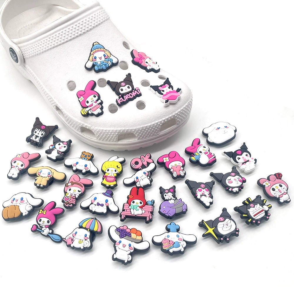 Подвески для обуви (Sanrio) Kuromi & My Melody Croc Jibbitz, assorted flower buckles, мультицветный набор