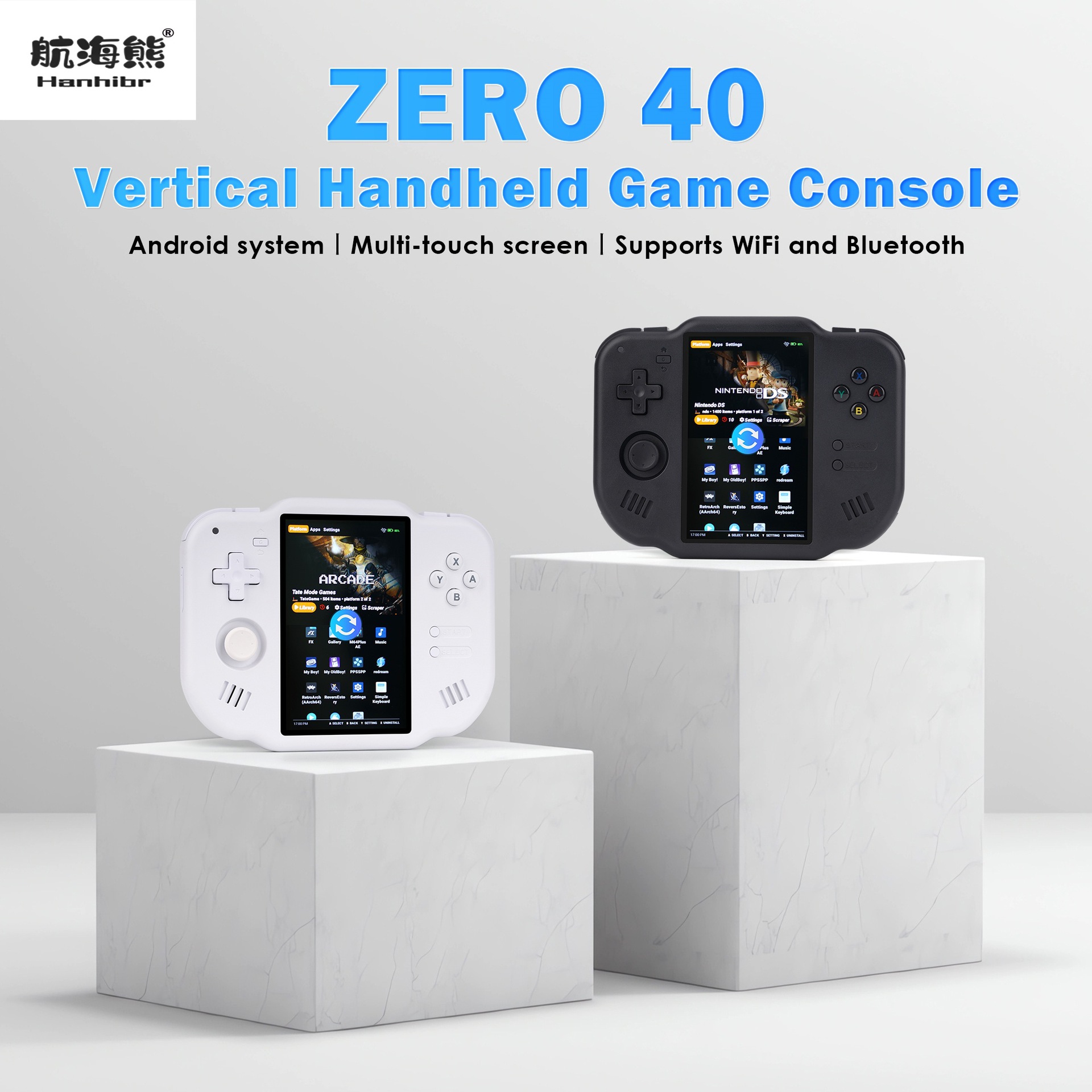 Ampown Mini Zero 40 Touch Handheld Game Console 4-Inch 64-Bit Android Mini Retro Classic