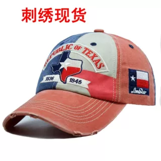 亚马逊热卖刺绣棒球帽德克萨斯共和国REPUBLICE OF TEXAS帽子跨境