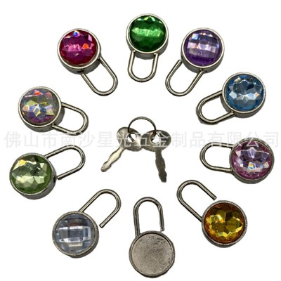 Manufactor supply Kirsite Color diamond decorate hardware technology Small padlock
