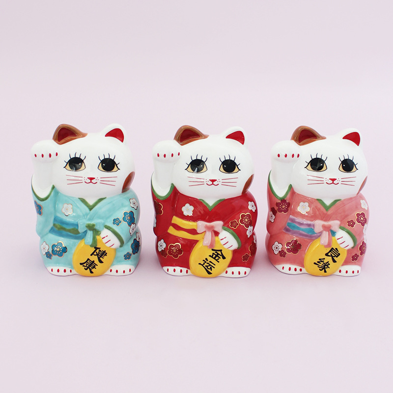 Estilo japonés Lucky Cat coche decoración creativa Maullido apertura regalo entrada del hogar sala de estar decoración de escritorio