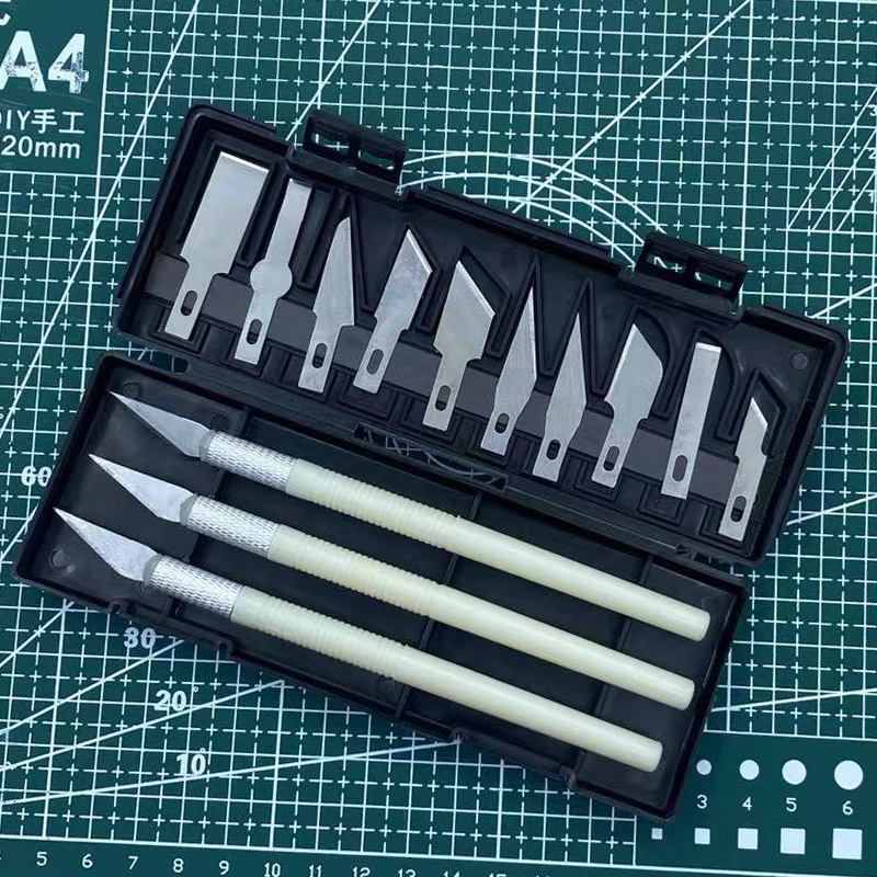 13件套雕刻刀剪纸雕花小刻刀工具套装手工制作美工刀模型工具刀片