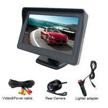 跨境电商4.3寸显示屏配倒车摄像头免安装车载倒车后视系统