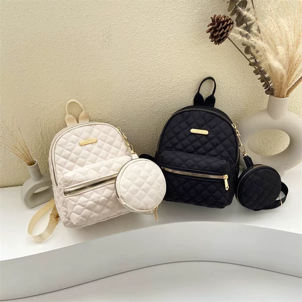 Cross-border 2025 spring new Oxford cloth backpack, handbag, diamond-patterned embroidered design, suitable for elementary school students, trendy style