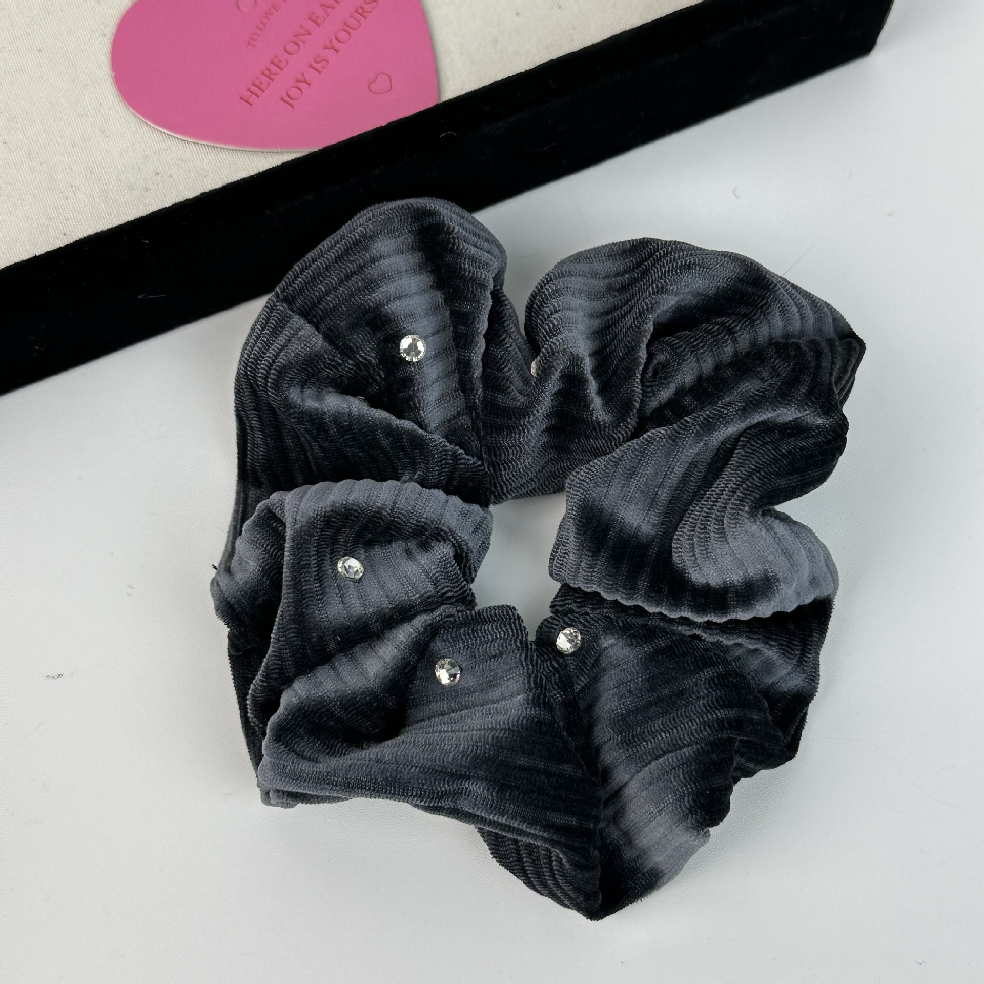 Französisches Retro-Strass-Samt-Dickdarm-Haarband, Haarschmuck, Nische, hochwertiger, hochelastischer Rücken, Kopfband, Haarschmuck_voghion.com