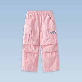史努比童装裤子女童长裤宽松大口袋时尚阔腿裤儿童工装裤百搭潮流