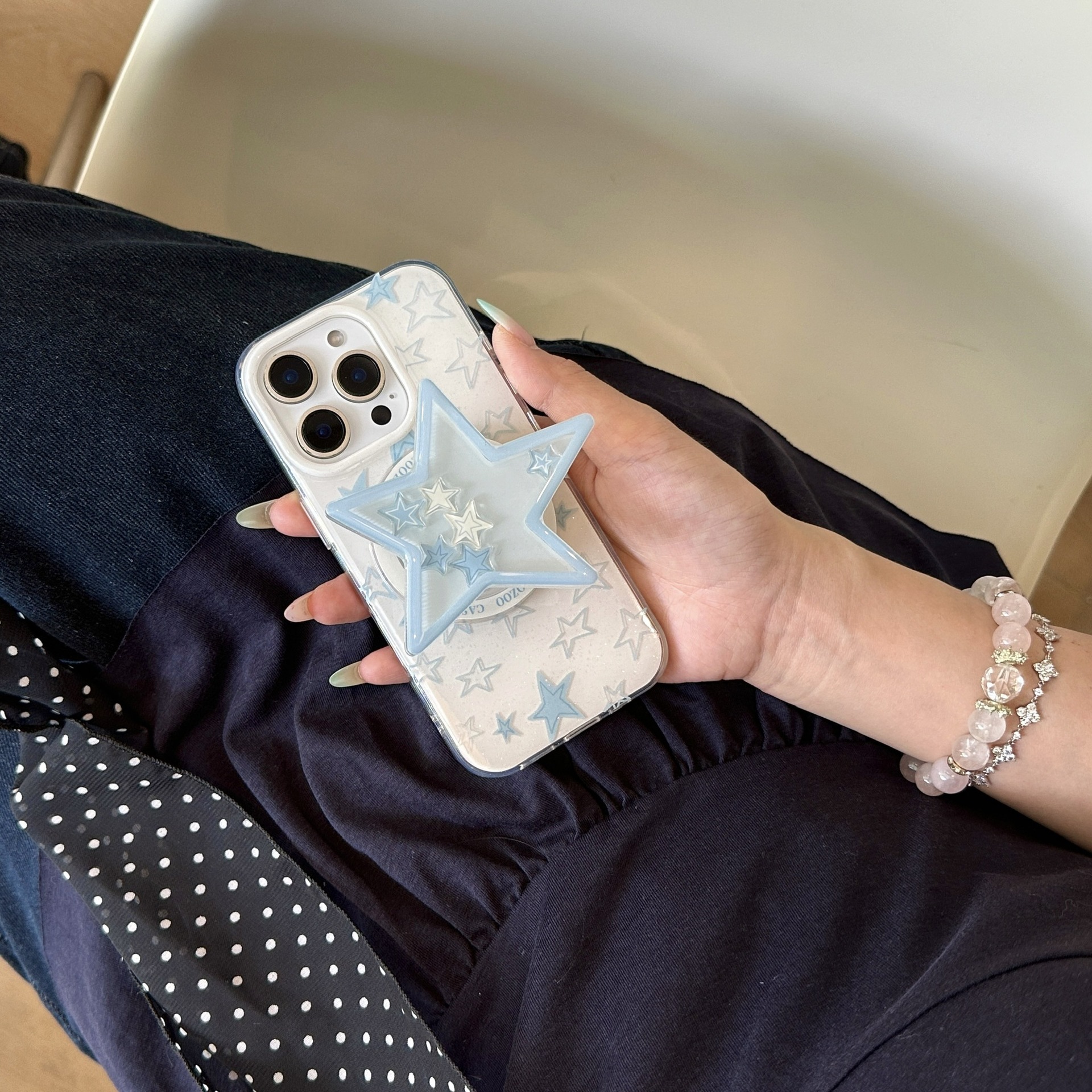 Graffiti estrella azul para Apple 16ProMax funda para teléfono móvil 15Pro atracción magnética 14/13 pareja 15PM nuevo