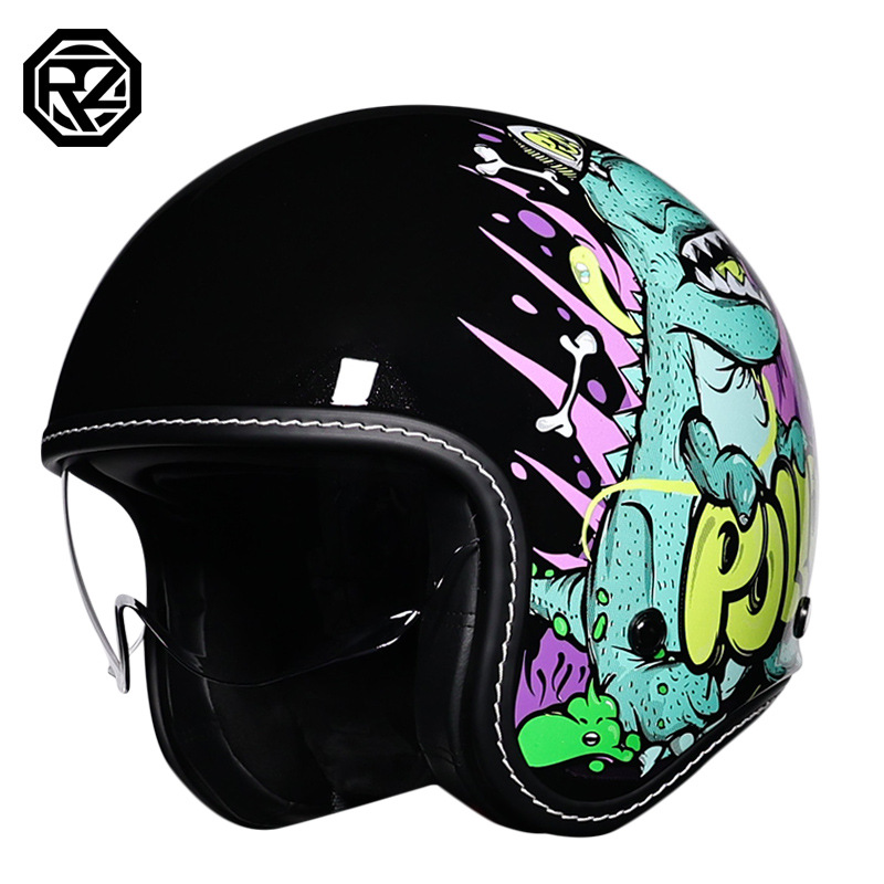 Orz retro casco hombres y mujeres 3C certificado motocicleta medio casco niñas invierno universal Four Seasons motocicleta eléctrica