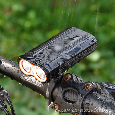 Faros de bicicleta Carga USB T6 Iluminación de conducción de alto brillo Impermeable Luz de bicicleta de montaña recargable