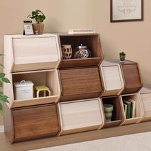齌2新款日式简约木质收纳柜整理储物窄柜卧室床头书柜置物柜办公