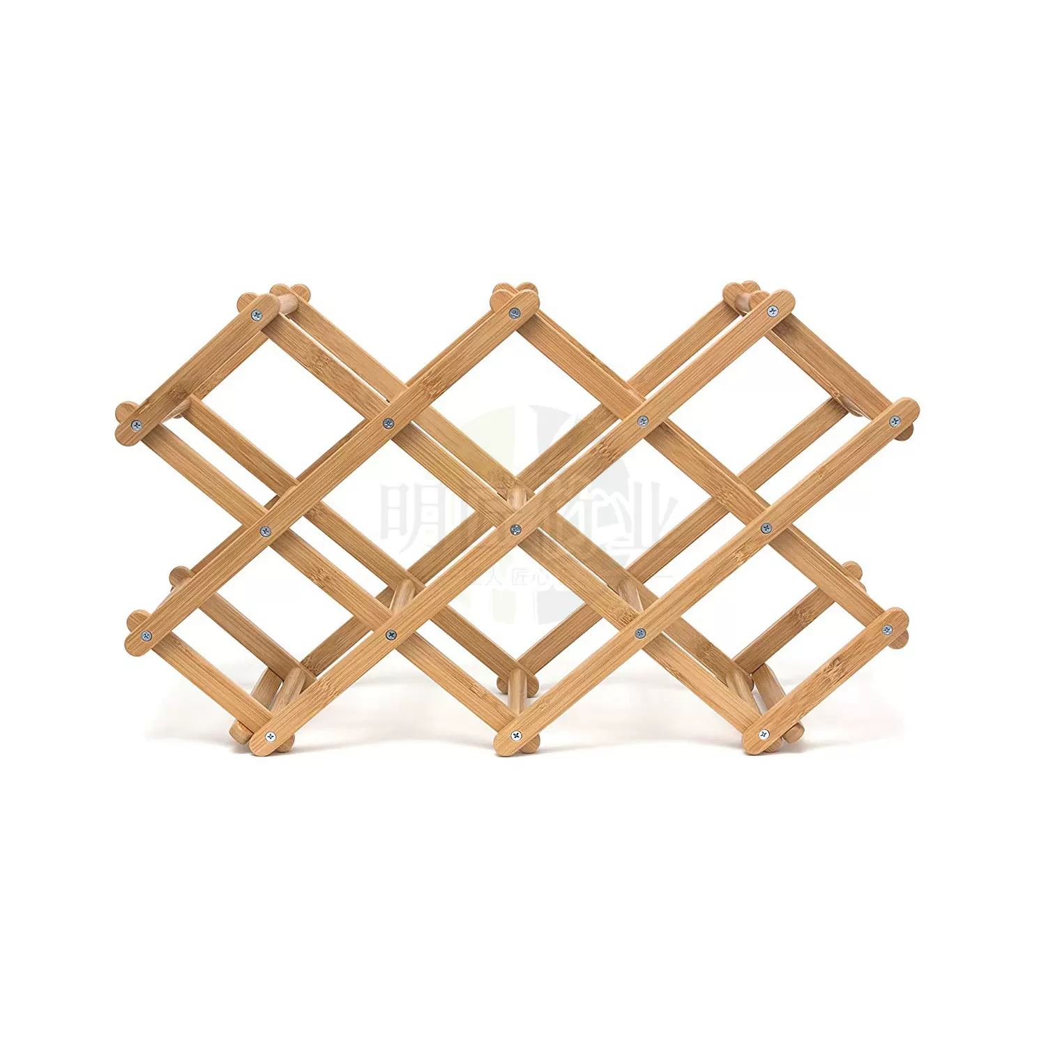 天然红酒架竹制菱形可折叠红酒收纳架家用落地客厅置物架源头工厂