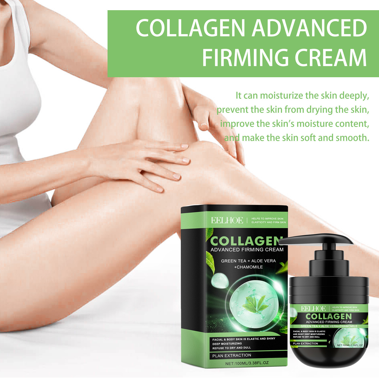 EELHOE Collagen Firming Body Cream Befeuchtet den gesamten Körper, verbessert Trockenheit, Rauheit, Weichheit, Glätte und_voghion.com