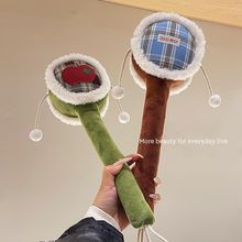 手持式按摩捶敲打棒拨浪鼓毛绒捶背器肩颈拍打器休闲按摩棒小锤子