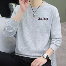 男式潮牌流行印花圆领套头卫衣男女款秋冬装加绒加厚宽松休闲外套