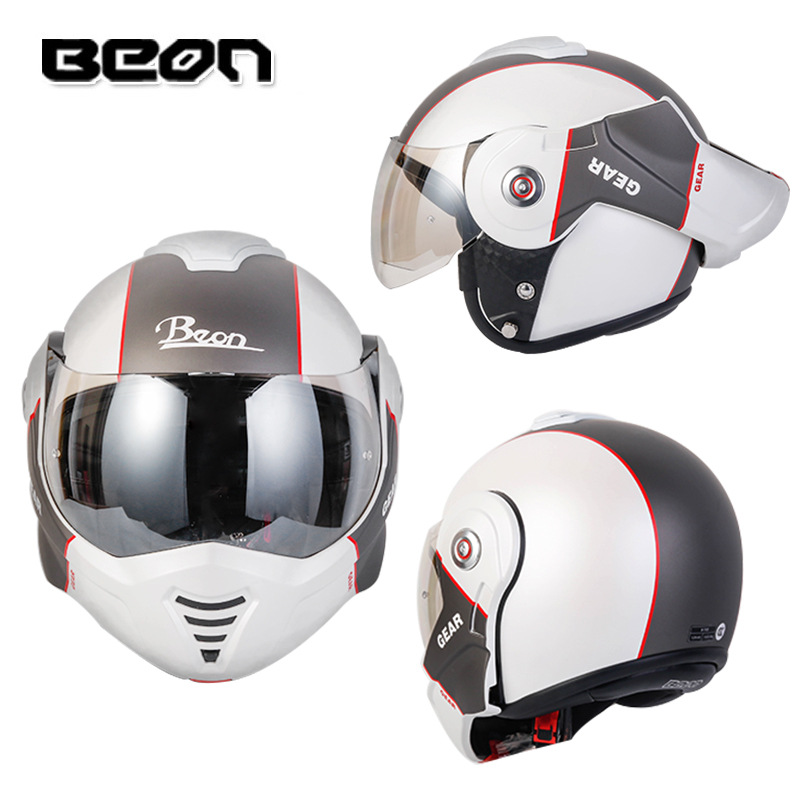 BEON motocicleta retro casco Four Seasons universal hombres y mujeres coche eléctrico medio casco motocicleta personalidad casco invierno