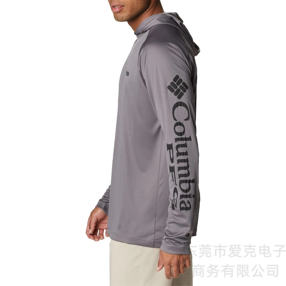 Colombia Pfg Fishing Hoodie Outdoor Sports Quick-Dry Men's Fishing Suit Sun Protection Shirt Breathable T-Shirt