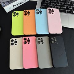 iPhone16promax 液体シリコーン磁気電話ケース Apple 15 レンズオールインクルーシブ 14 保護カバー 13 に適しています。