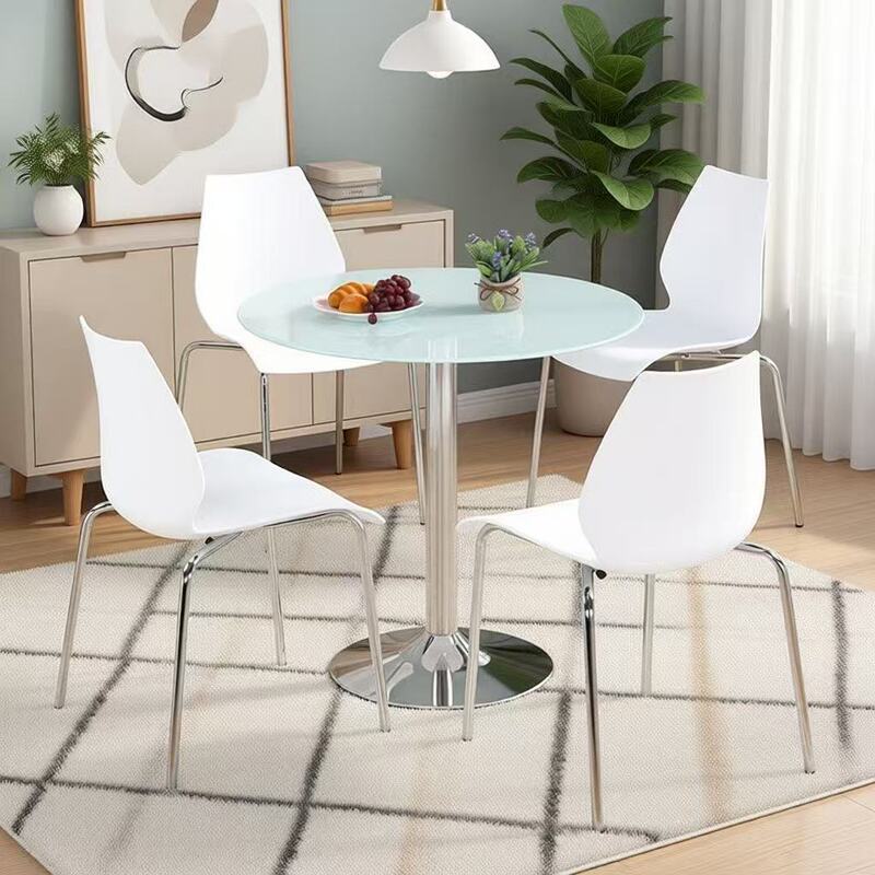 Negotiation Table, Glass Table, Round Tempered Glass Small Round Table, Modern Simple Glass Small Tea Table Negotiation Table, Glass Table, Round Tempered Glass Small Round Table, Modern Simple Glass Small Tea Table