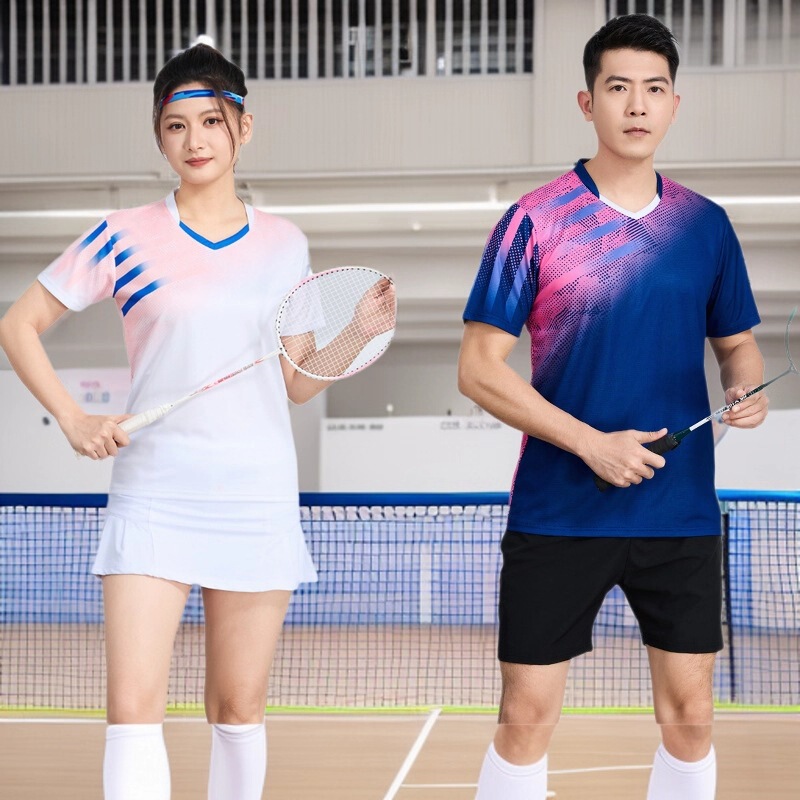 Badminton T-Shirt Quick-Drying Breathable Sports Clothing Volleyball Uniform Competition Training Team Uniform Unisex with Printing