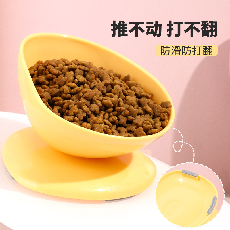 Taza de té Tazón inclinado Tazón para gatos Boca inclinada Tazón de comida para gatos Cuidado de la columna cervical Tazón para cachorros de gato Tazón para perros Tazón único de plástico universal