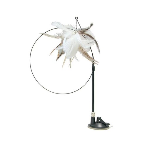 Cat toy self-pleasure and boredom relief cat lazy automatic cat teasing stick feather suction cup with bell bite-resistant kittens