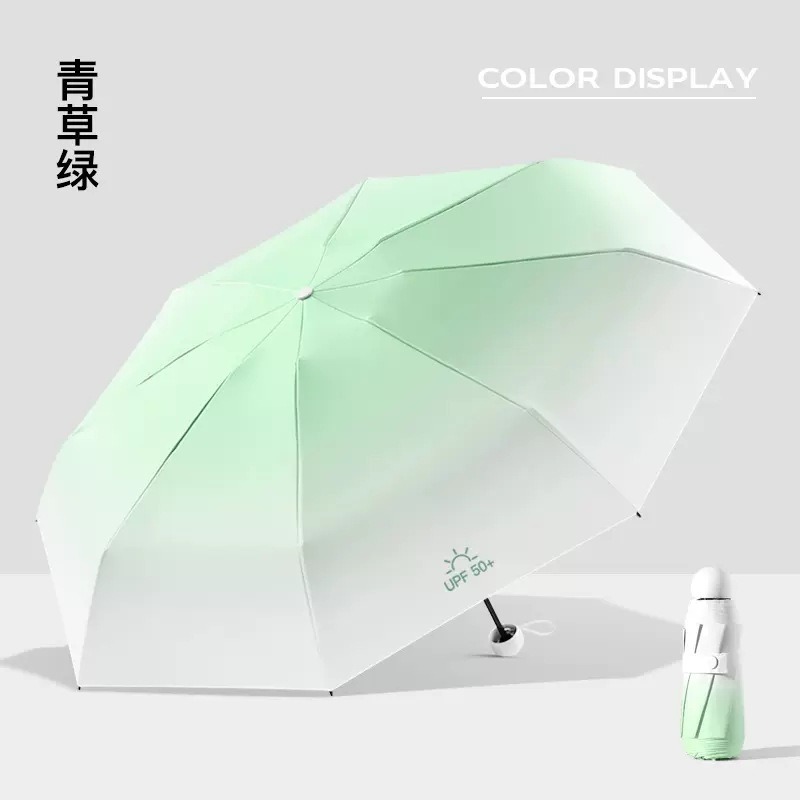 Cápsula paraguas protección solar Protección UV paraguas reforzado de ocho huesos paraguas cinco veces pequeña sombrilla portátil