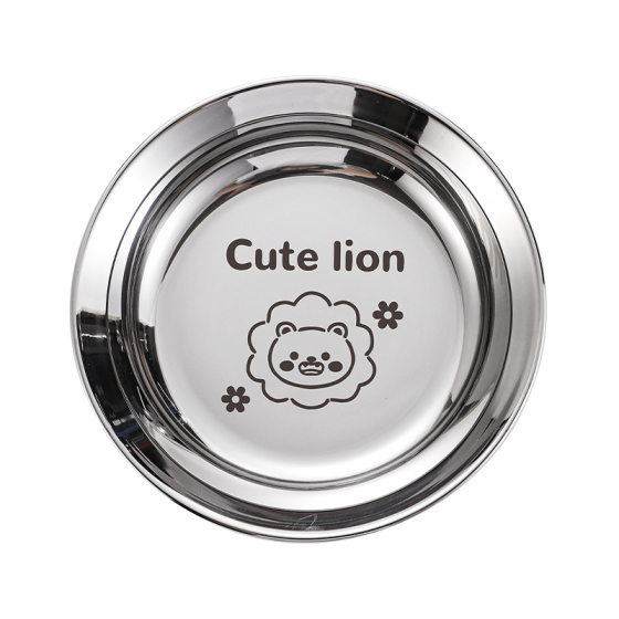 Stainless Steel Plate Children's Baby Dinner Plate Food Grade Baby Tableware Cute Kindergarten Home Eating