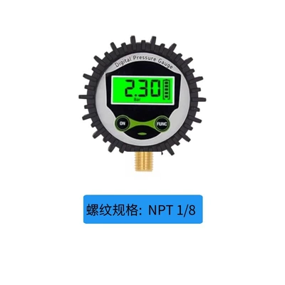 Pressure Gauge Head Electronic Tire Pressure — Air pressure gauge/tire pressure gauge - green-label-green-screen-thread-npt-18